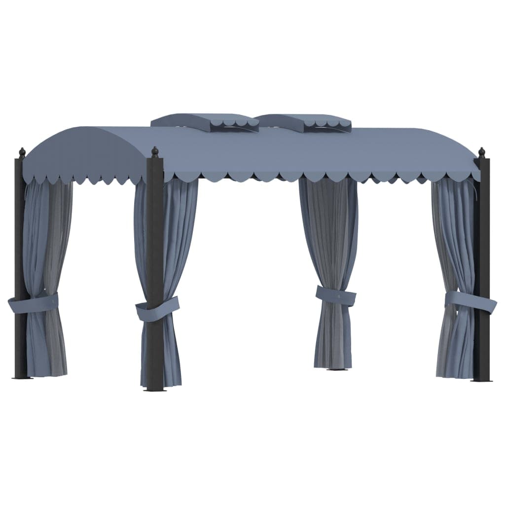 vidaXL Gazebo com cortinas 3x4 m aço antracite