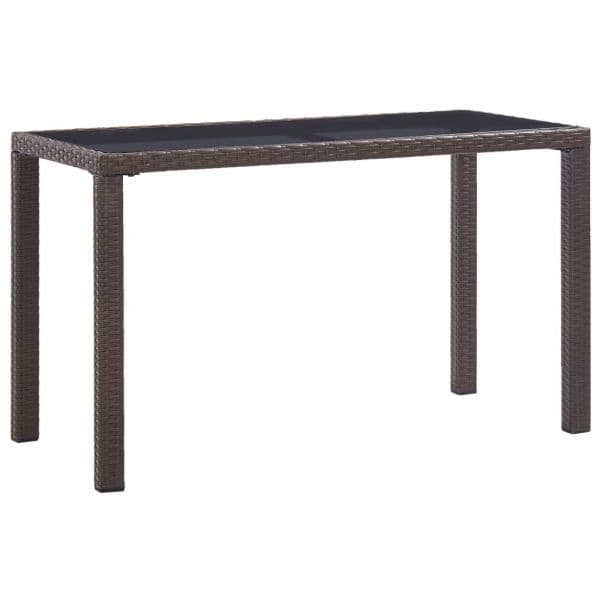 vidaXL Mesa de Jardim 123x60x74 cm Vime Pe Castanho - 2972924299