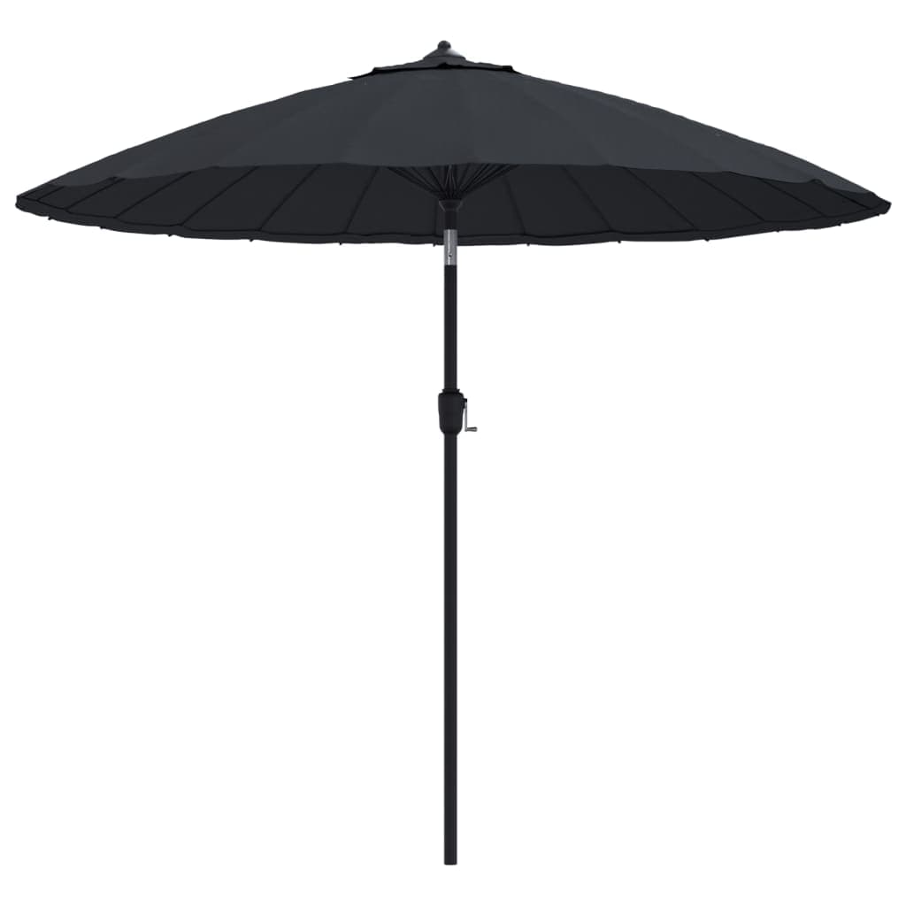 vidaXL Guarda-sol de exterior c/ mastro alumínio 270 cm preto