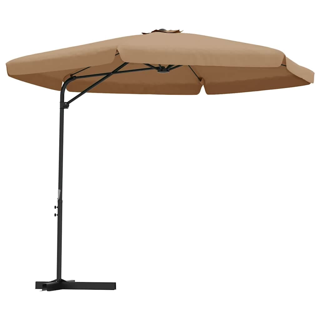 vidaXL Guarda-sol de jardim c/ poste de aço 300cm cinzento-acastanhado