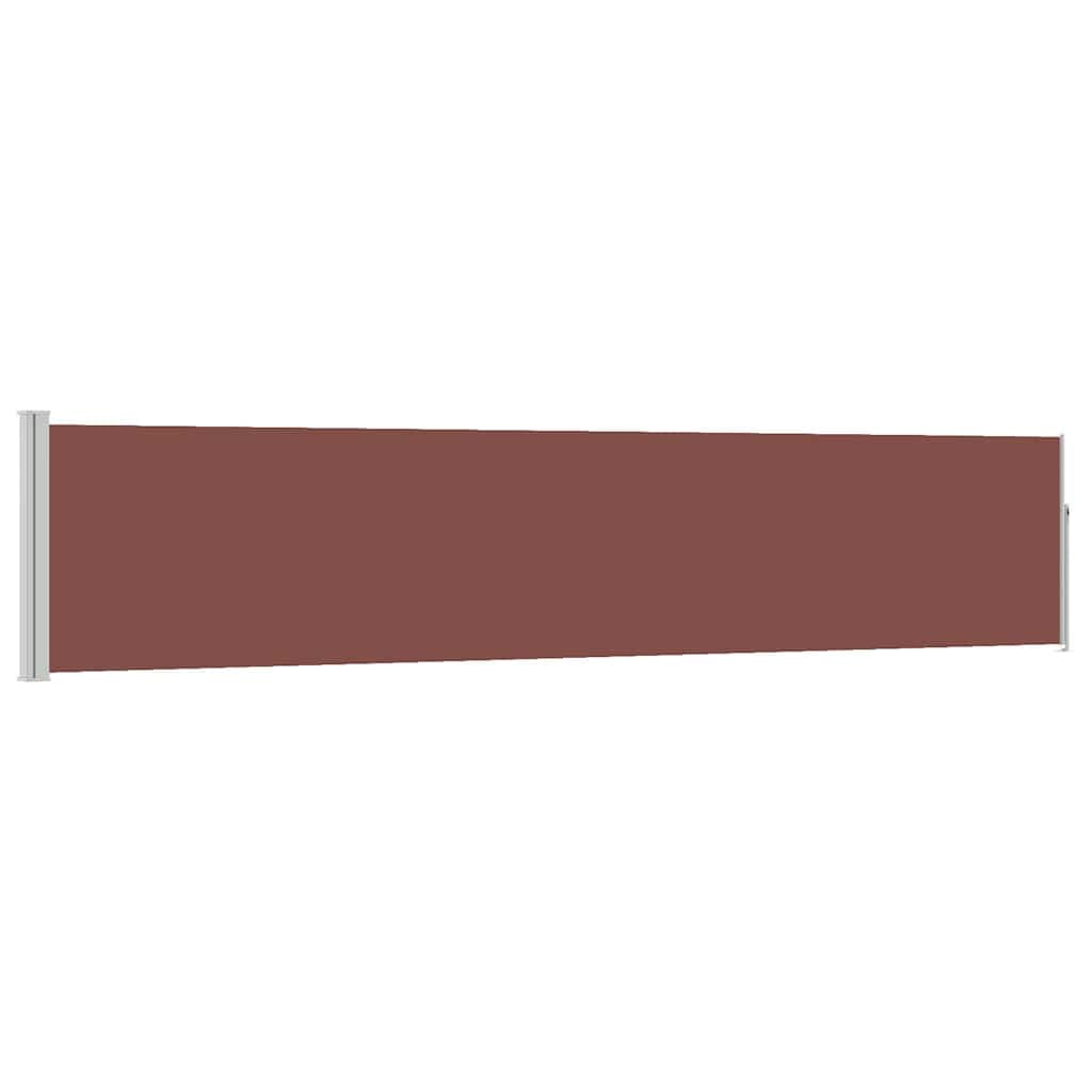 Toldo Lateral Retrátil para Pátio 100x500 cm Castanho