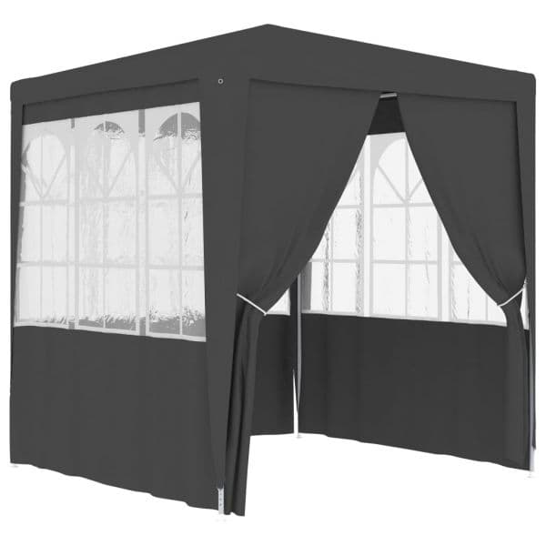 vidaXL Tenda Festas com Paredes Laterais 2,5x2,5m 90g/m² Antracite - 402814545