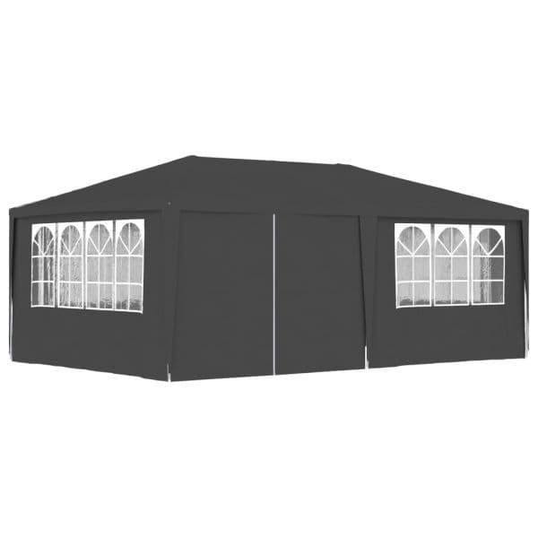 vidaXL Tenda Festas com Paredes Laterais 4x6m 90g/m² Antracite - 527413832