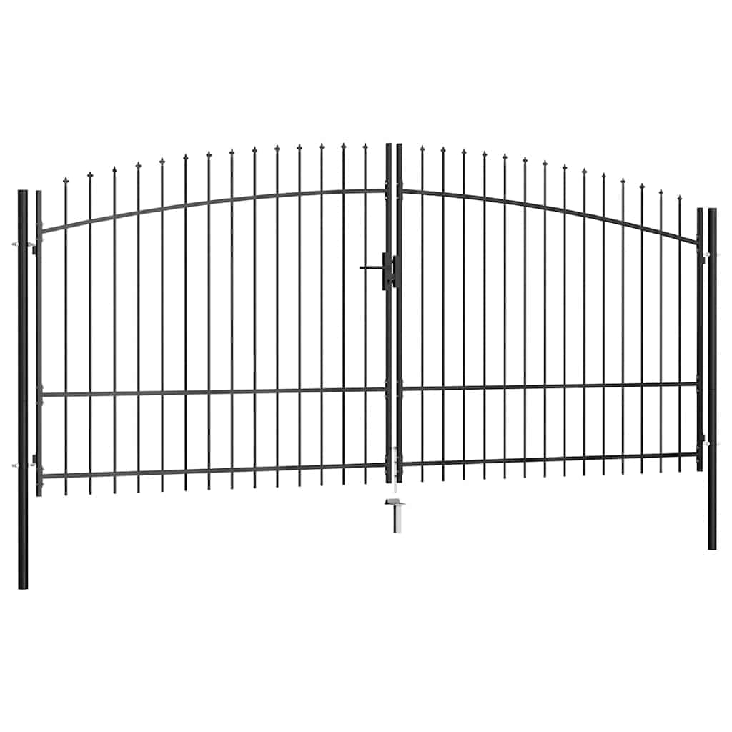 vidaXL Portão de cerca de porta dupla Woerden com topo em forma de lança 400x224,5 cm