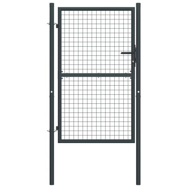 Portão de Jardim em Rede Aço Galvanizado 100x250 cm Cinzento - 145775