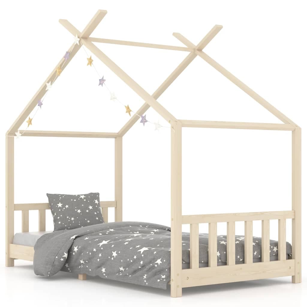 vidaXL Estrutura de cama para crianças 90x200 cm pinho maciço
