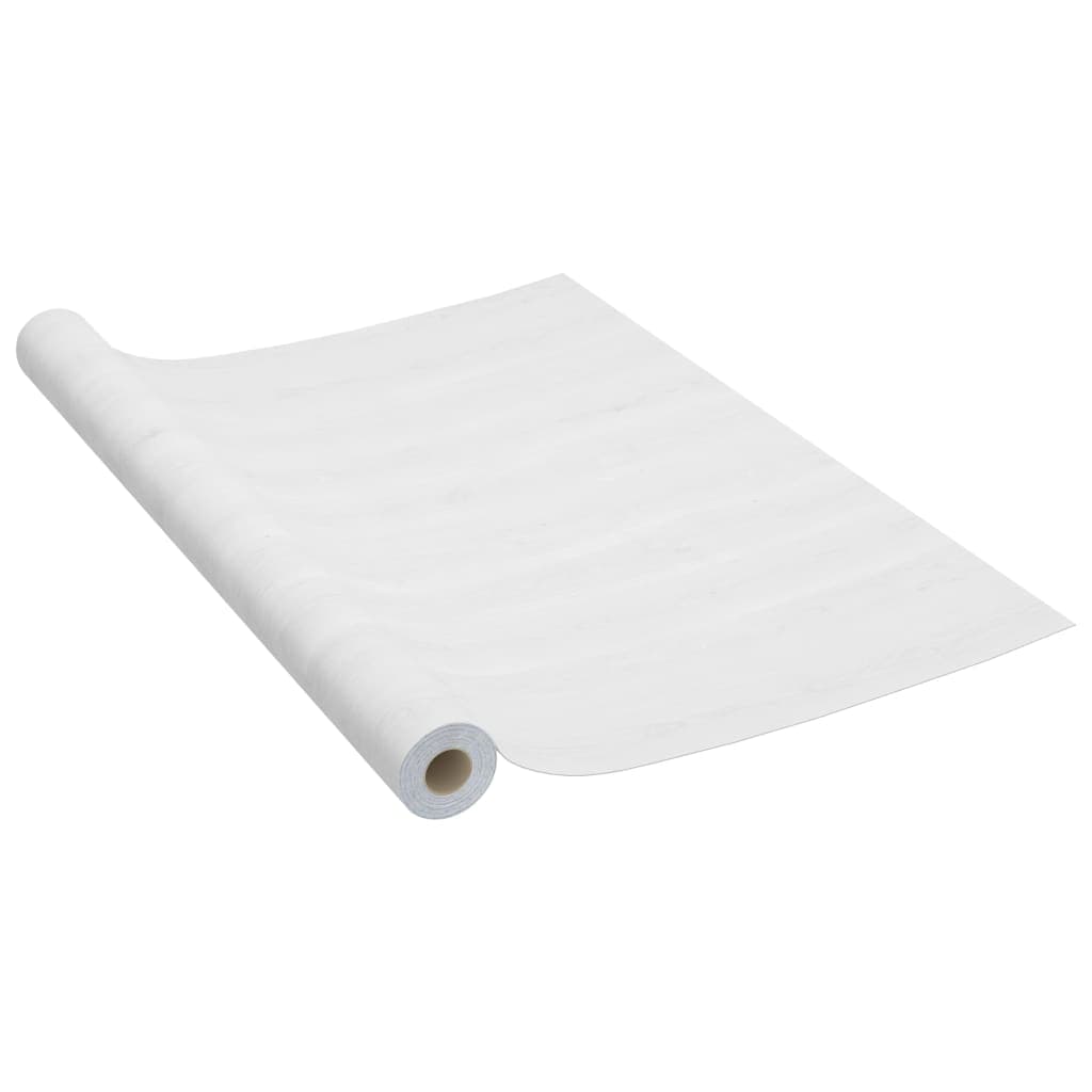 vidaXL Autocolante para móveis 500x90 cm PVC cor madeira branca
