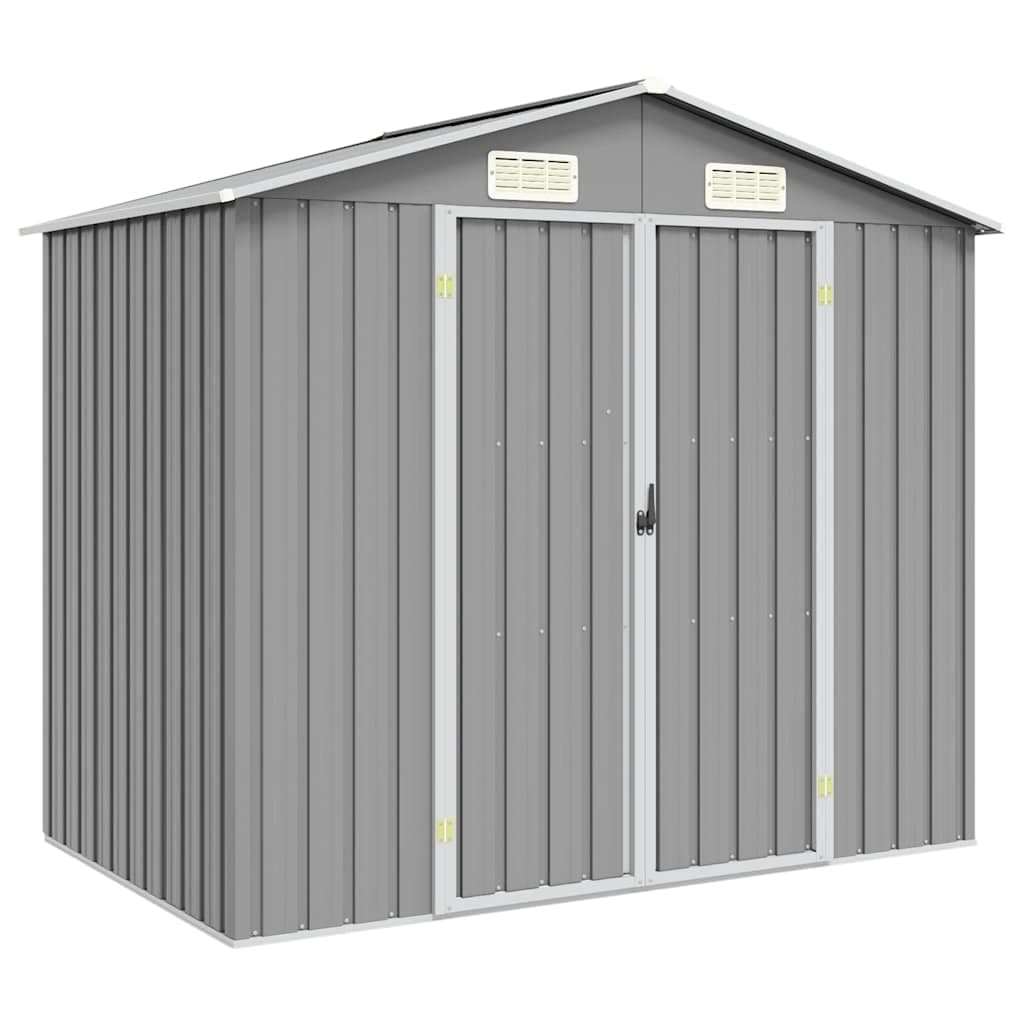 vidaXL Abrigo de jardim 205x129x183 cm aço galvanizado cinzento