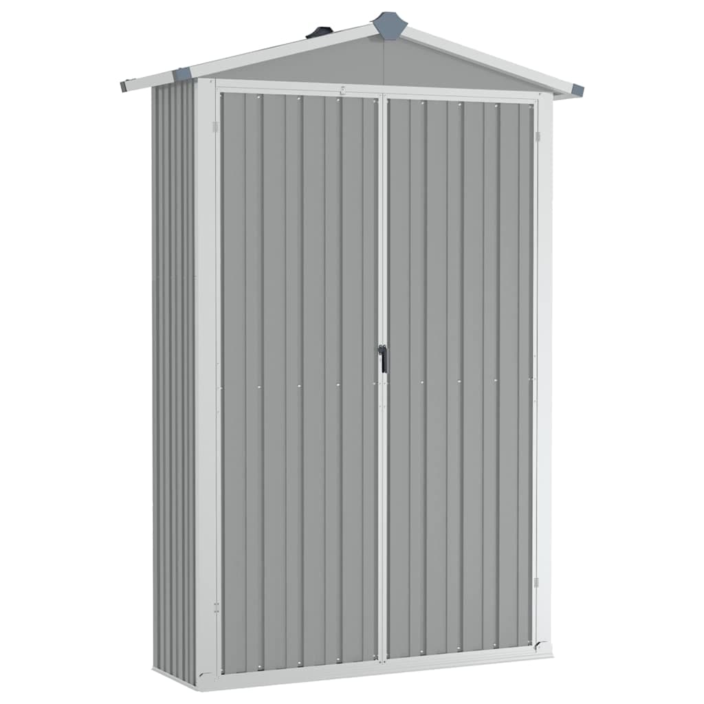 vidaXL Abrigo de jardim 116x45x175 cm aço galvanizado cinzento