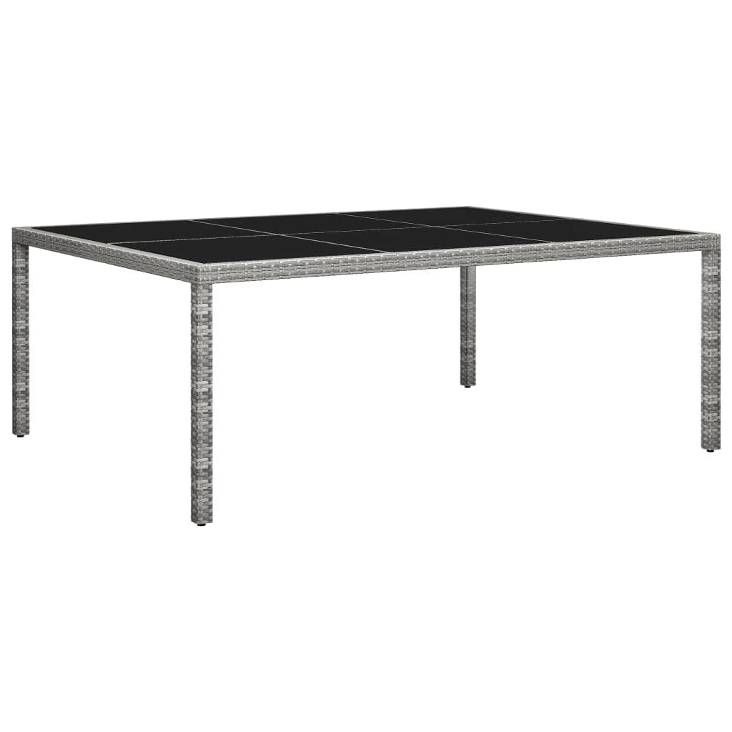 vidaXL Mesa de jantar p/ exterior 200x150x74 cm vime PE cinzento