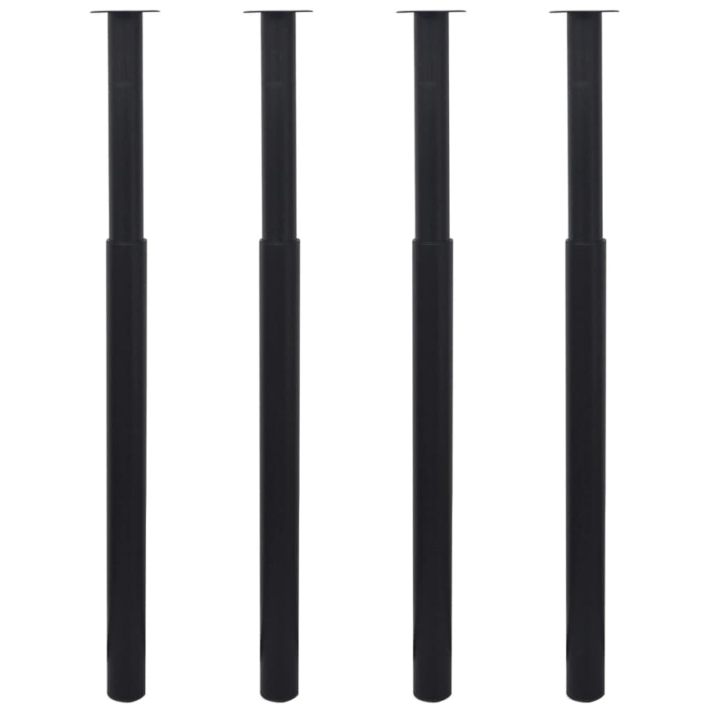 vidaXL Pernas de mesa telescópicas 4 pcs 710 mm-1100 mm preto