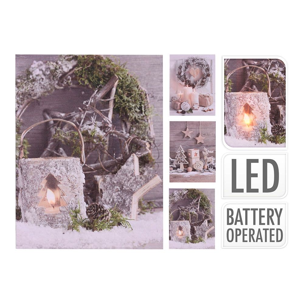 QUADRO DE NATAL LED 15X20CM MODELOS SORTIDOS