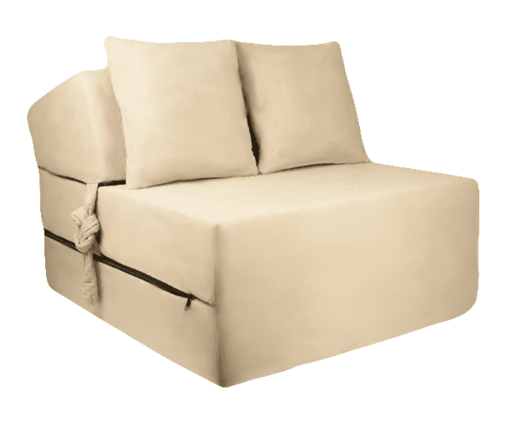 Colchão de campismo dobrável 200x70x15 cm veludo bege