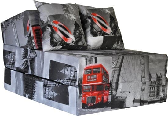 Colchão de campismo dobrável 200x70x15 cm London com almofadas