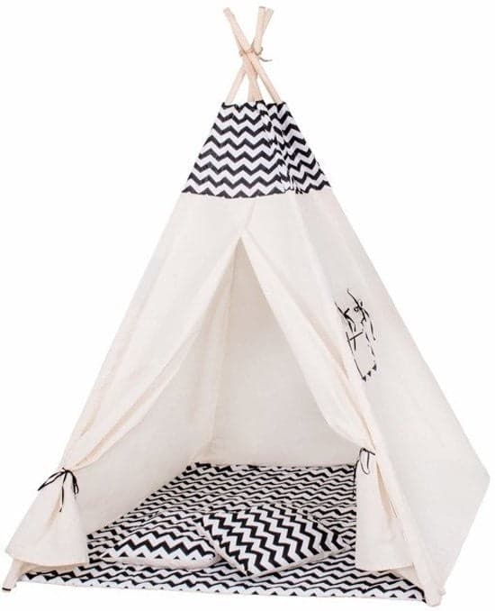 Tenda tipi infantil em algodão padrão zebra
