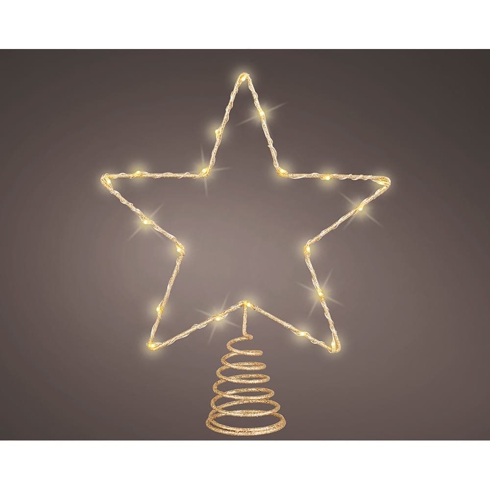 Árvore de natal dourada estrela microled fio