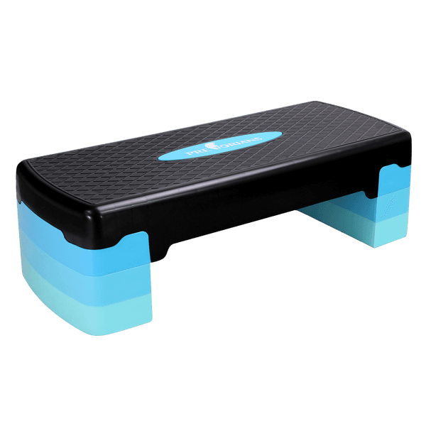 Step aeróbico ajustável 3 níveis 67 x 27 cm azul