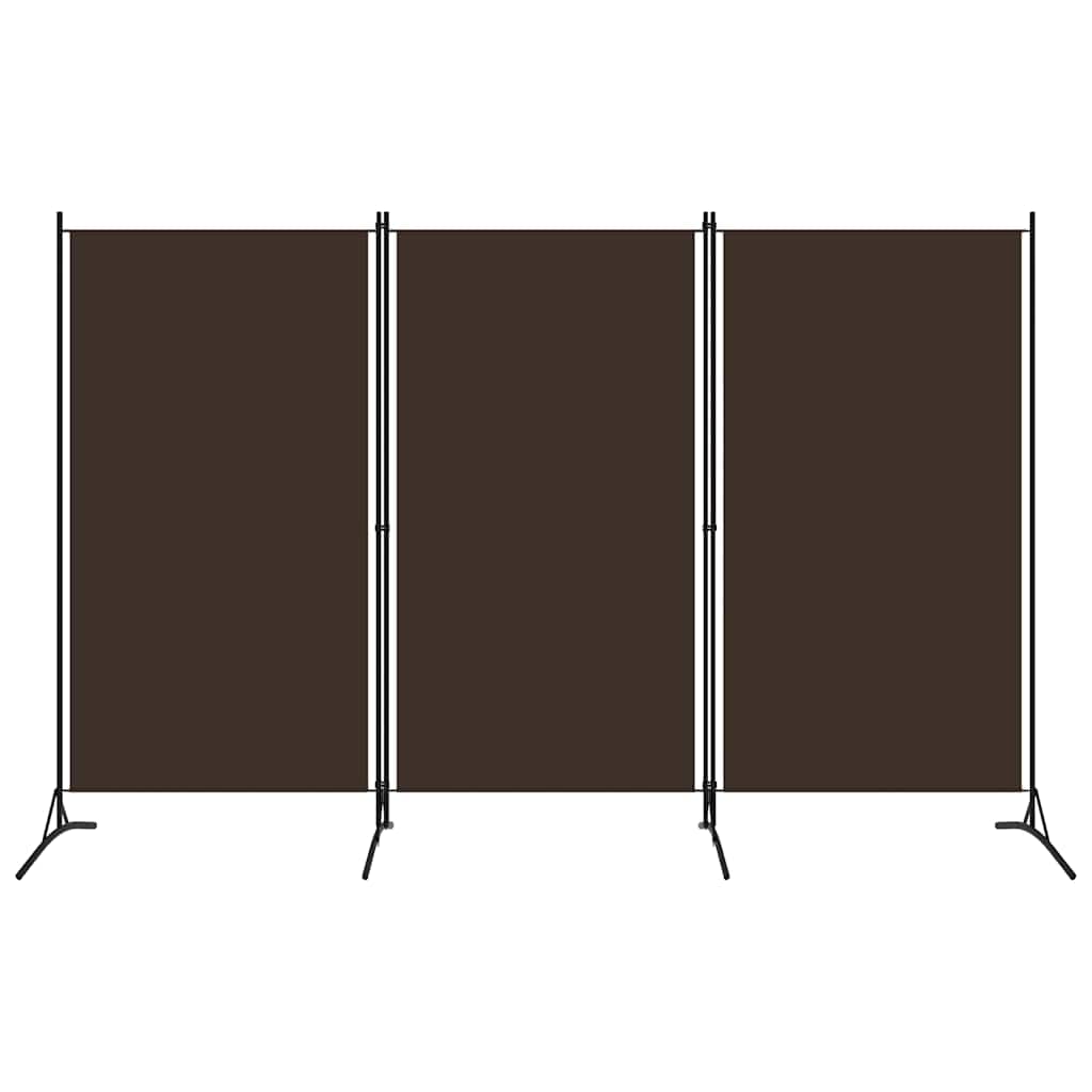 vidaXL Divisória de quarto com 3 painéis 260x180 cm castanho