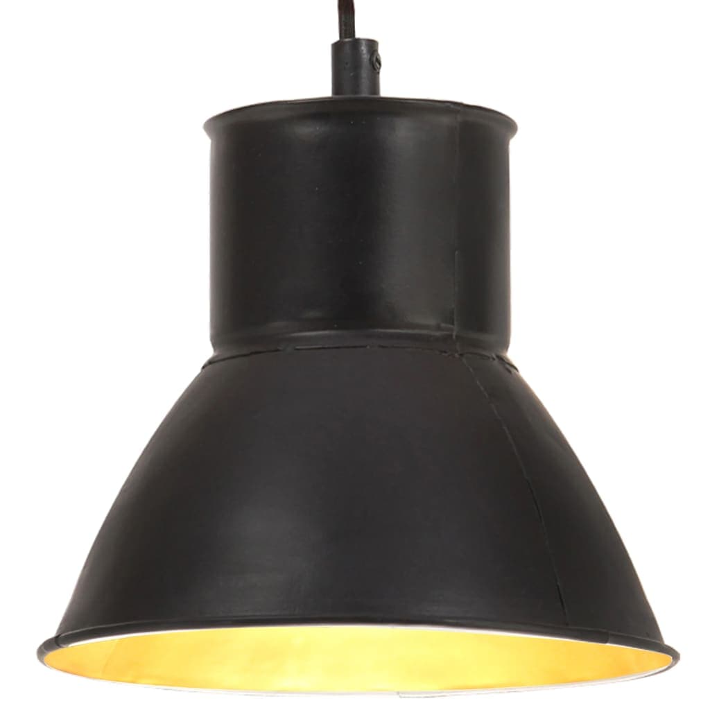 vidaXL Candeeiro suspenso redondo 25 W 17 cm E27 preto