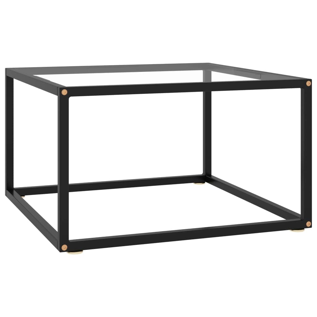 vidaXL Mesa de centro 60x60x35 cm vidro temperado preto