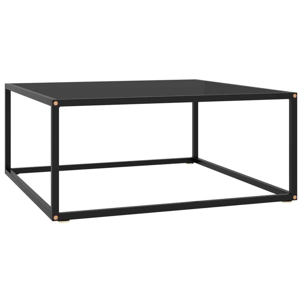 vidaXL Mesa de centro 80x80x35 cm vidro preto