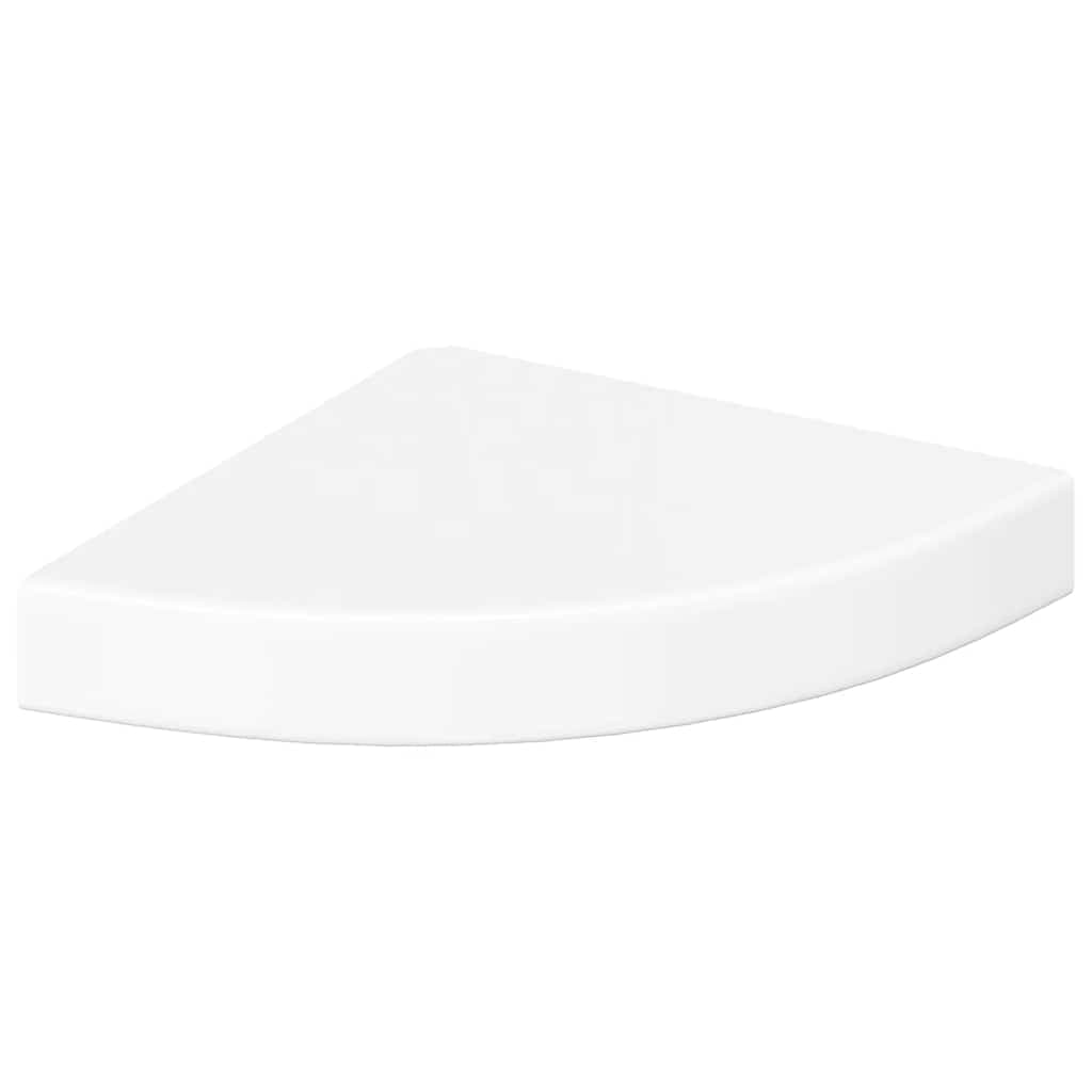vidaXL Prateleira de canto flutuante branco brilhante 25x25x3,8 cm MDF