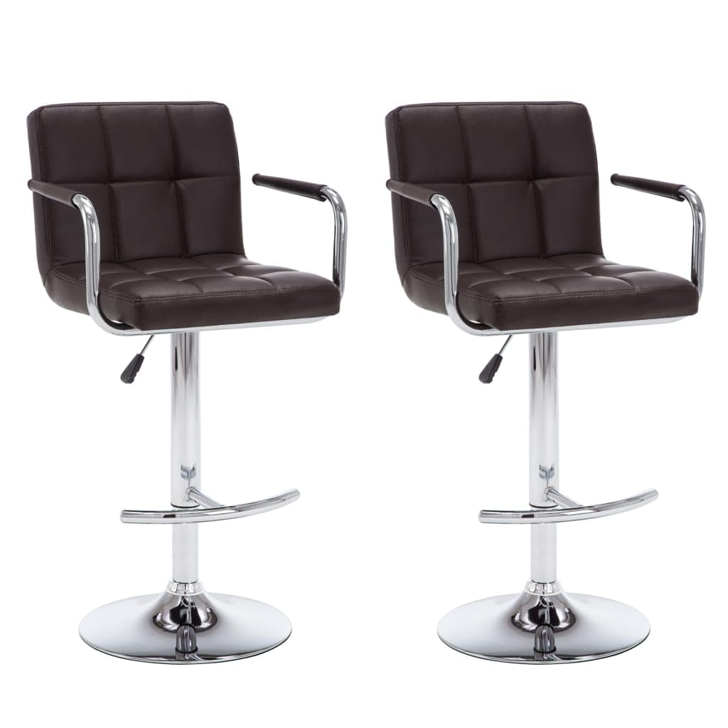 vidaXL Bancos de bar 2 pcs couro artificial castanho