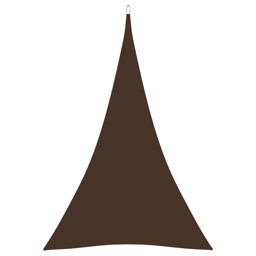 vidaXL Para-sol estilo vela tecido oxford triangular 4x5x5 m castanho
