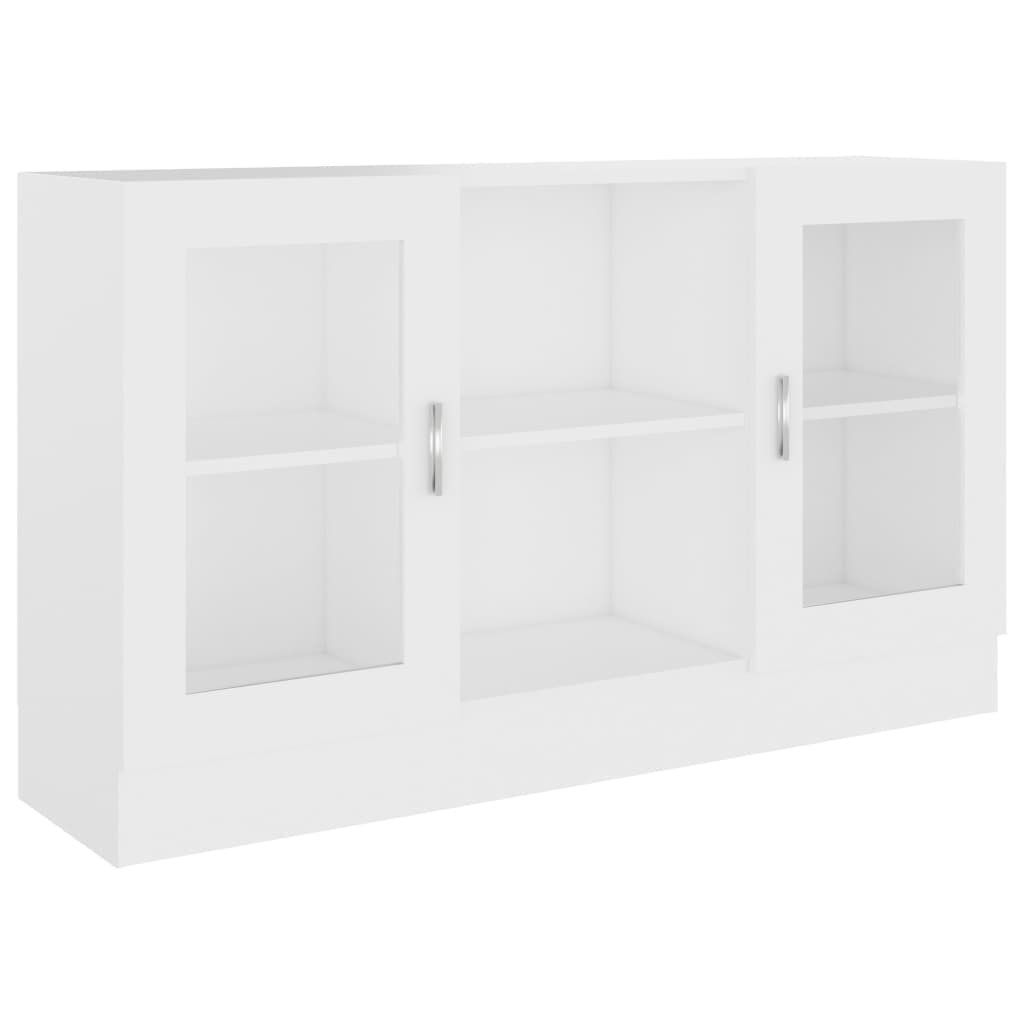 vidaXL Armário vitrine 120x30,5x70 cm derivados de madeira branco