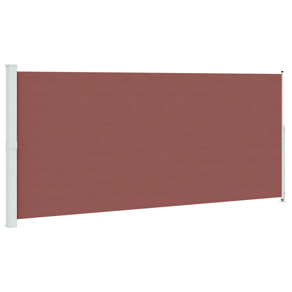 vidaXL Toldo lateral retrátil para pátio 220x500 cm castanho