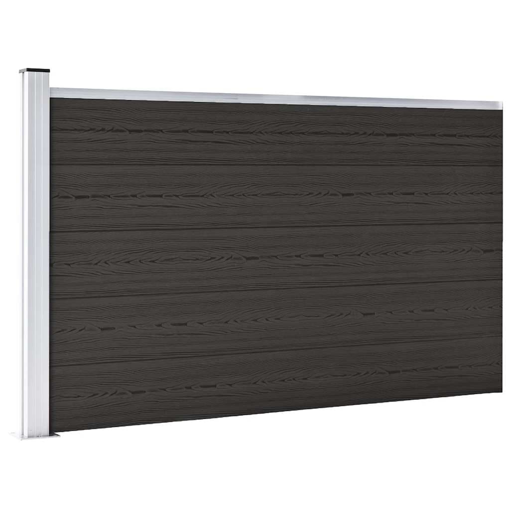 Painel de Vedação Wpc 175x105 cm Preto - 148976