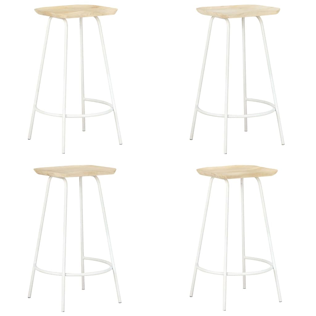 vidaXL Bancos de bar 4 pcs madeira de mangueira maciça