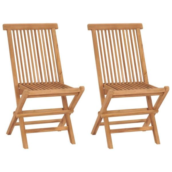 Cadeiras de Jardim Dobráveis 2 Peças Madeira de Teca Maciça - 315441