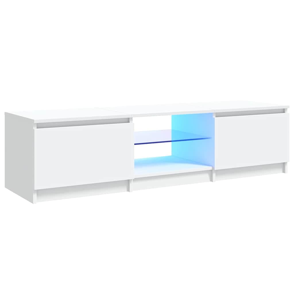 vidaXL Móvel de TV com luzes LED 140x40x36 cm branco