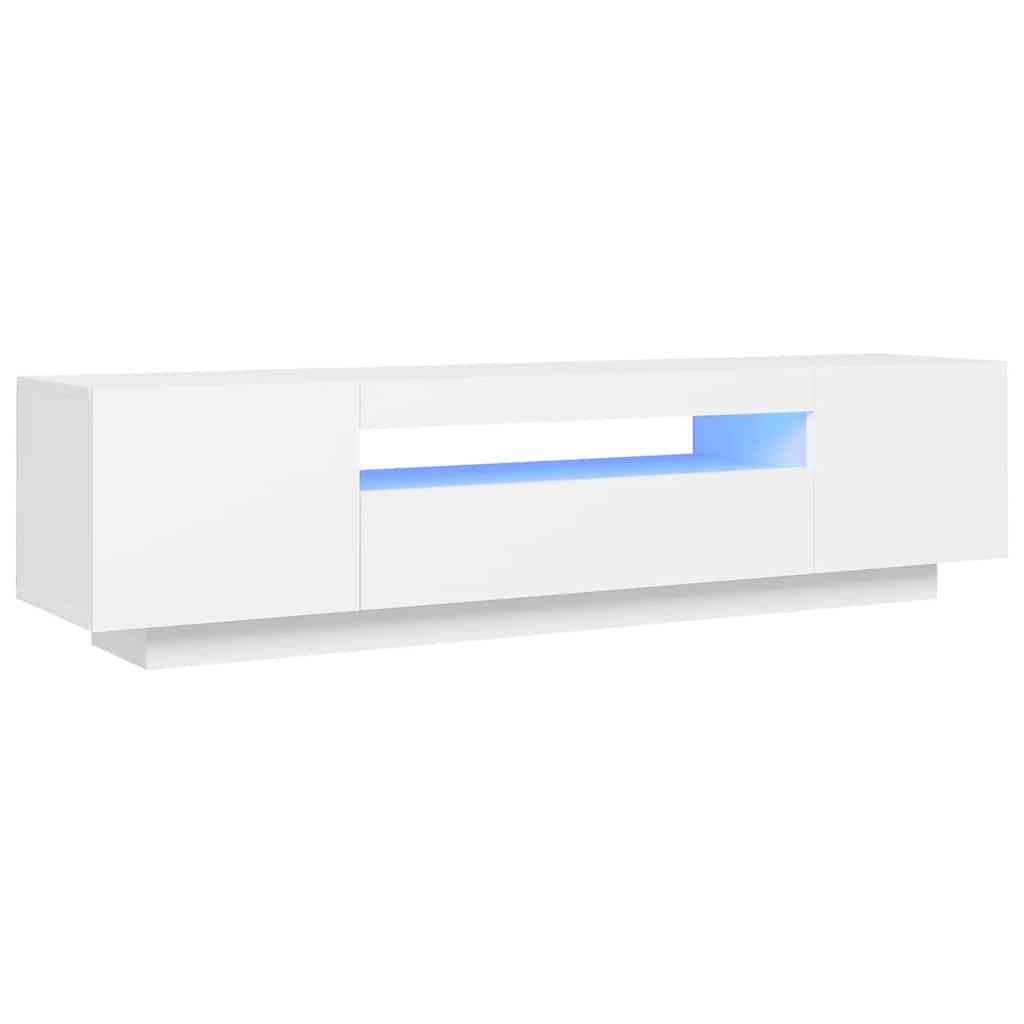 vidaXL Móvel de TV com luzes LED 160x35x40 cm branco