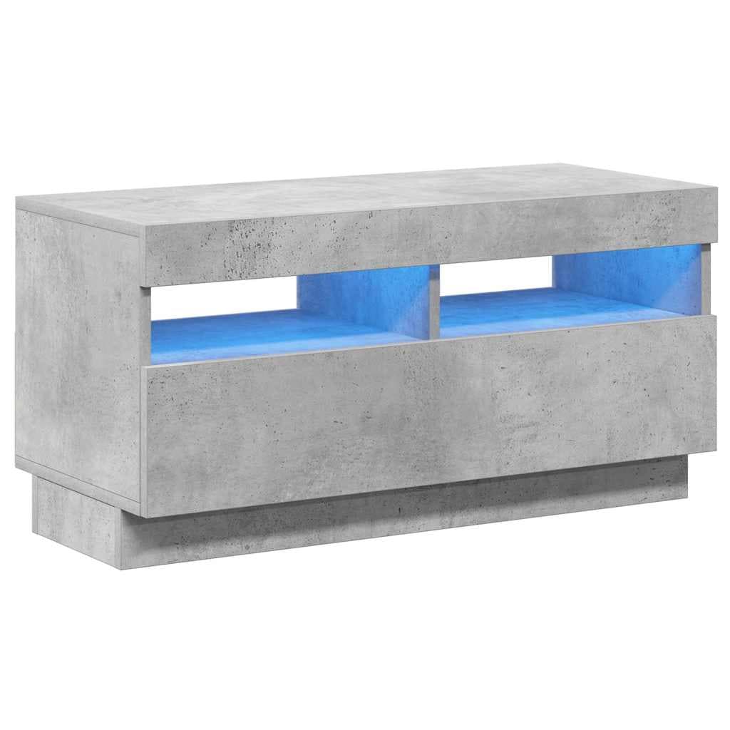 vidaXL Móvel de TV com luzes LED 80x35x40 cm cinzento cimento