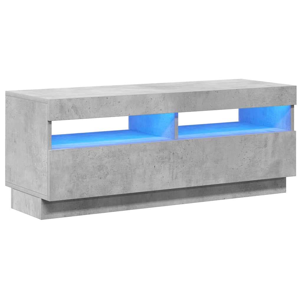 vidaXL Móvel de TV com luzes LED 100x35x40 cm cinzento cimento