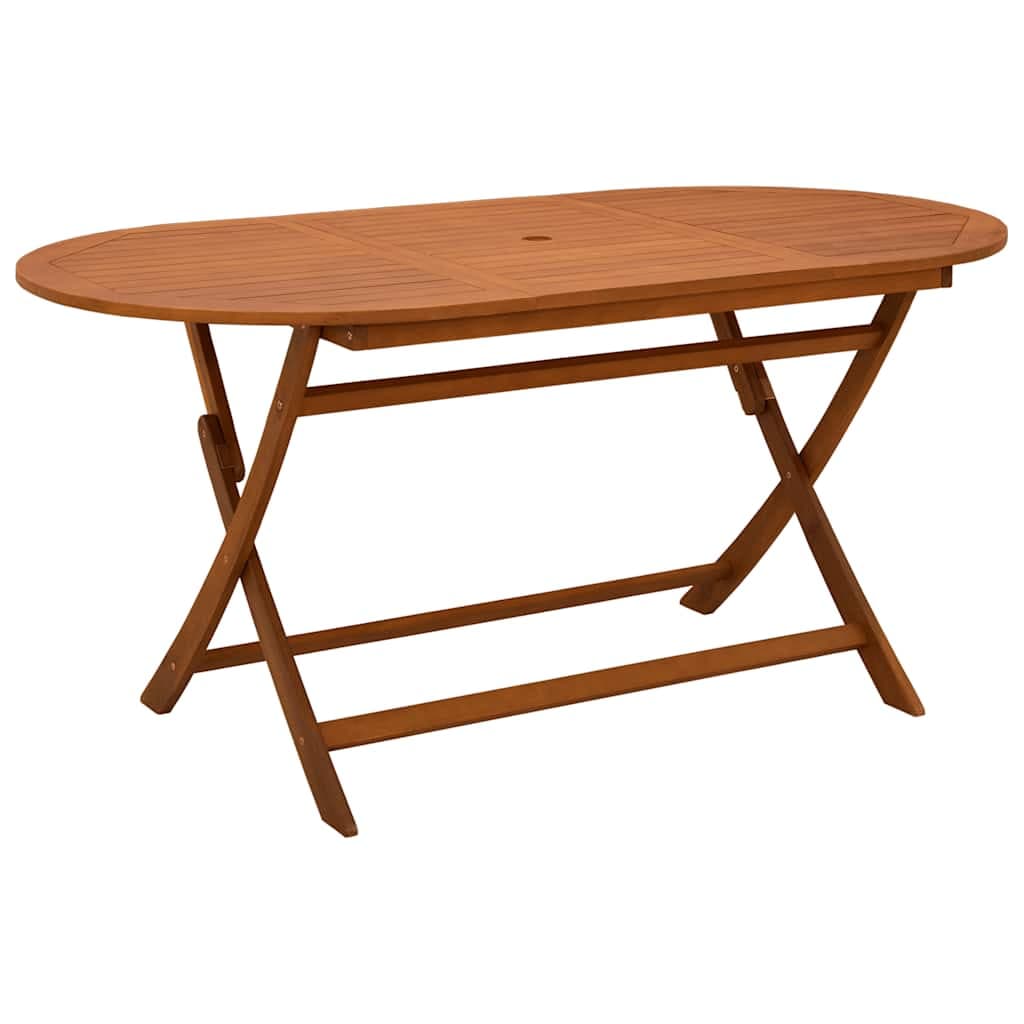 vidaXL Mesa de jardim dobrável 160x85x75 cm madeira eucalipto maciça