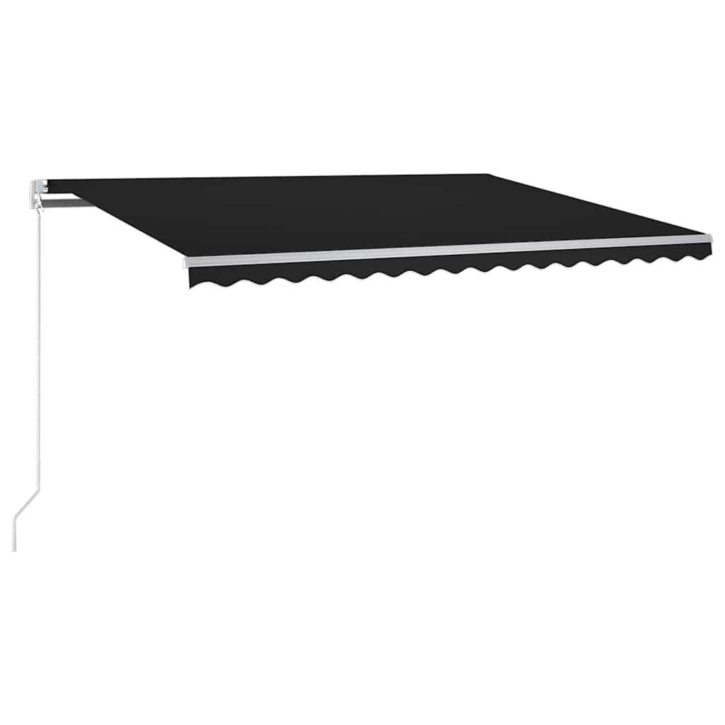 vidaXL Toldo automático com LED e sensor de vento 350x250 cm antracite
