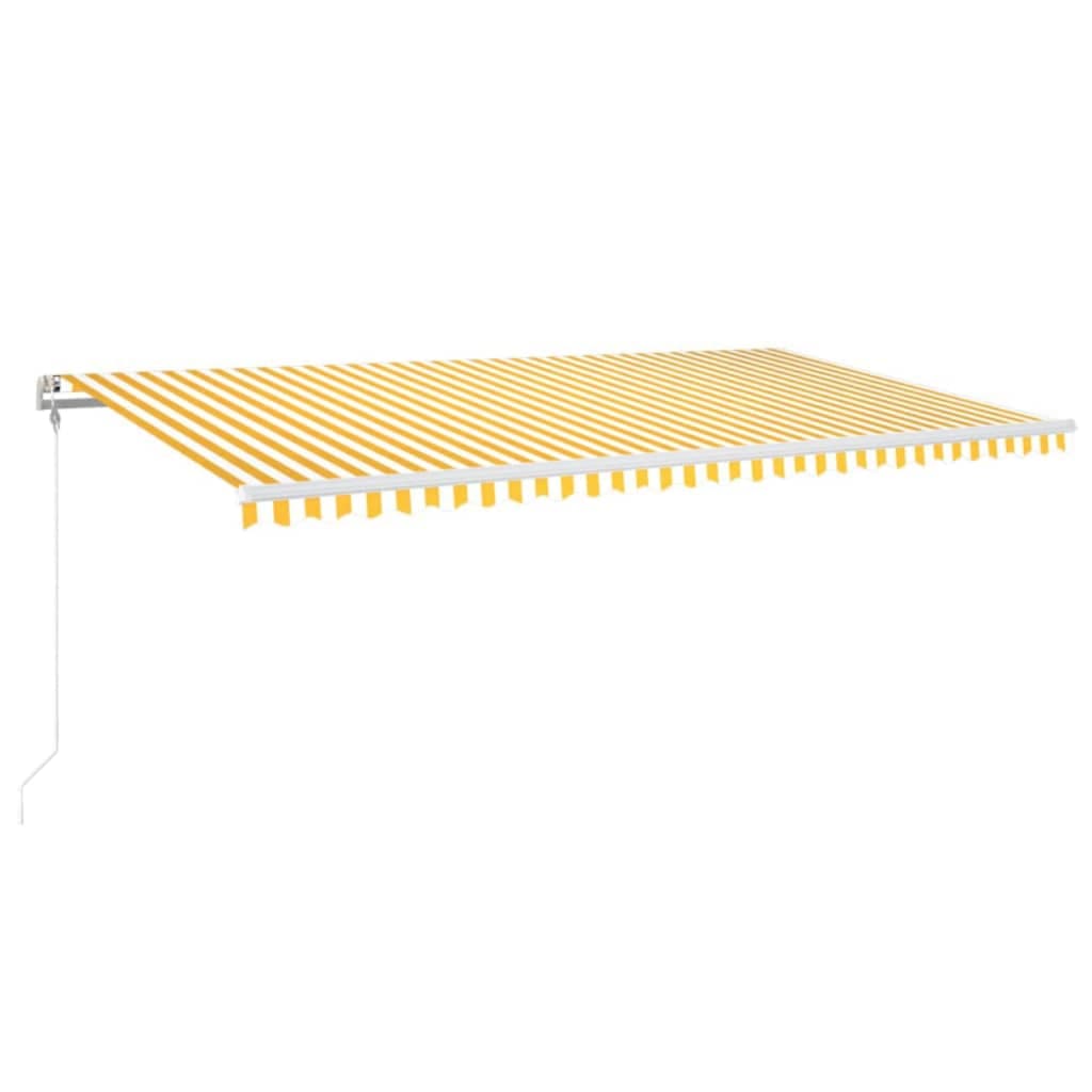 vidaXL Toldo automático LED e sensor de vento 600x300cm amarelo/branco