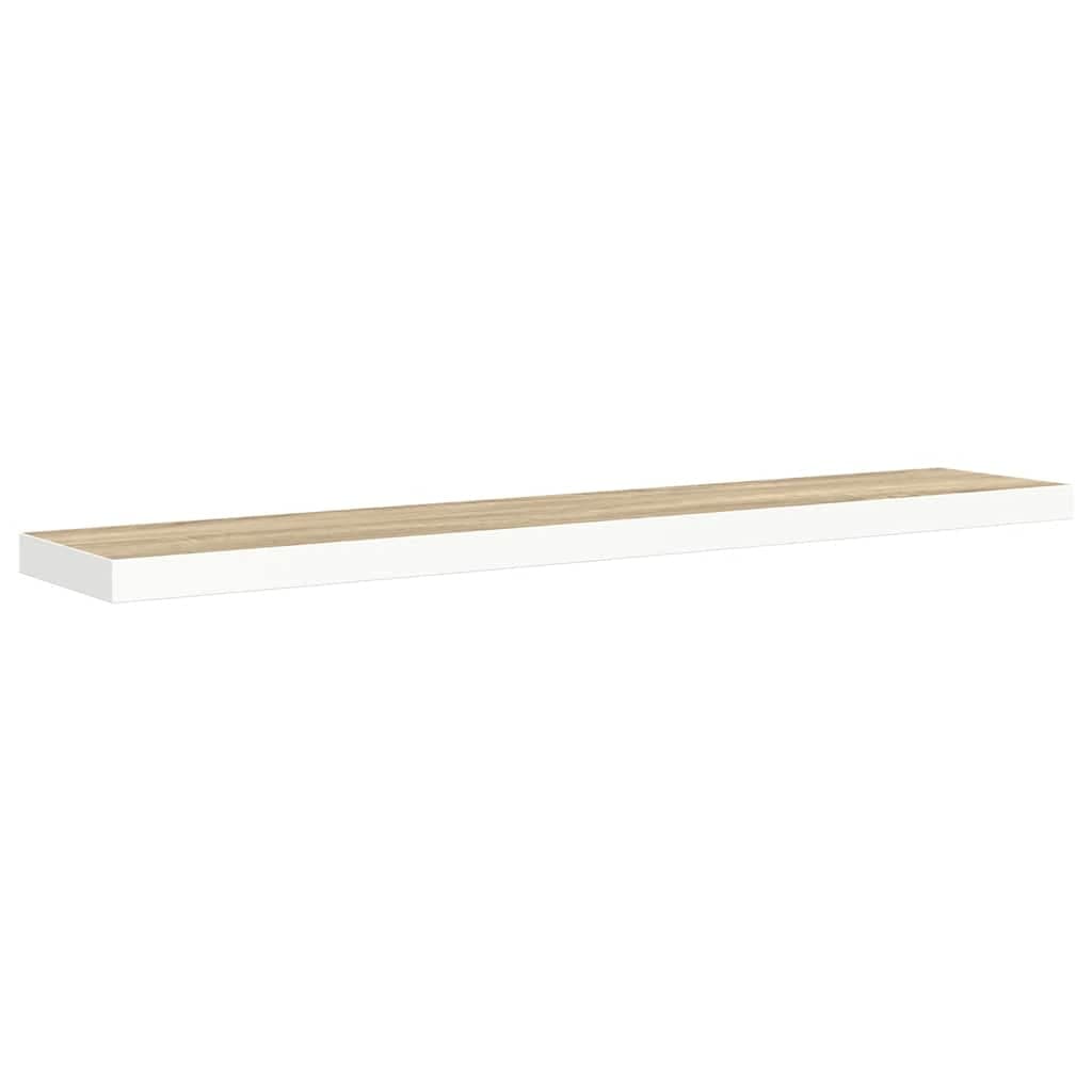 vidaXL Prateleira parede suspensa 120x23,5x3,8cm MDF carvalho e branco