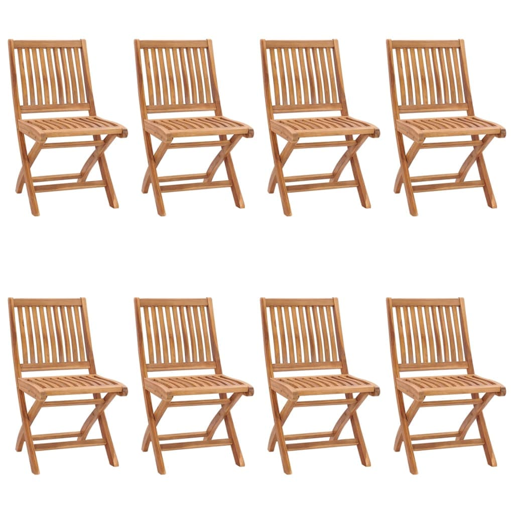 vidaXL Cadeiras de jardim dobráveis 8 pcs madeira de teca maciça