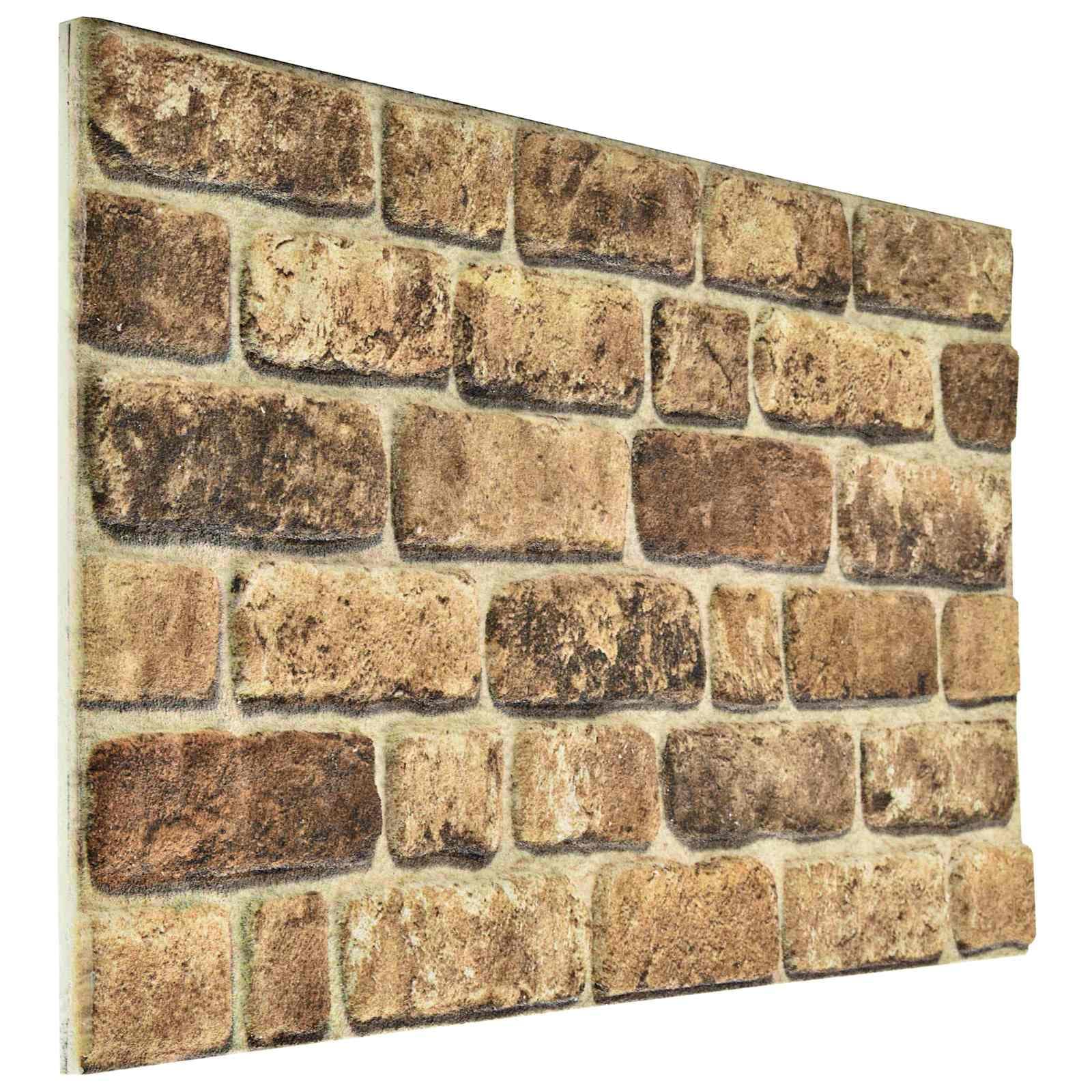 vidaXL Painéis de parede 10 pcs Areia Escura 100 x 50 cm Espuma EPS