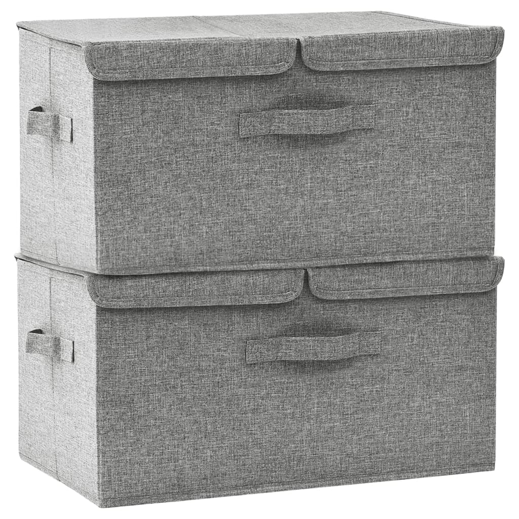 vidaXL Caixas de arrumação 2 pcs 50x30x25 cm tecido cinzento