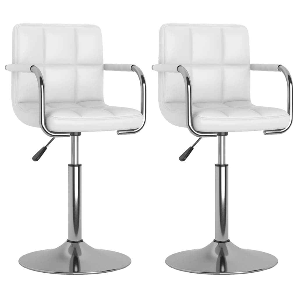 vidaXL Cadeiras de jantar giratórias 2 pcs couro artificial branco