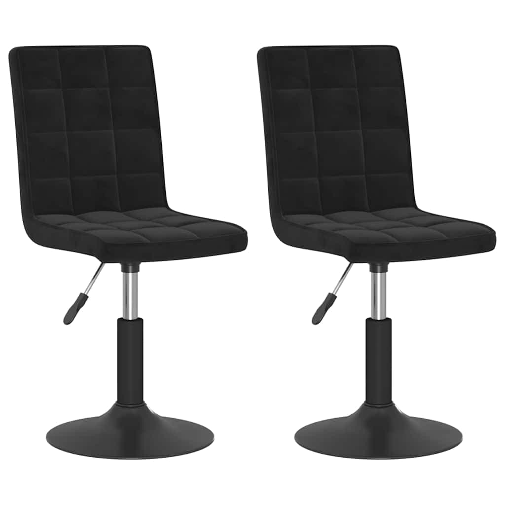 vidaXL Cadeiras de jantar giratórias 2 pcs veludo preto