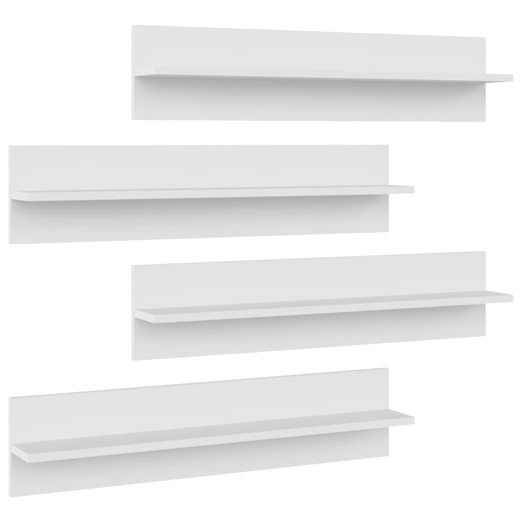 Estantes de Parede 4 Peças 80x11,5x18 cm Contraplacado Branco - 807334