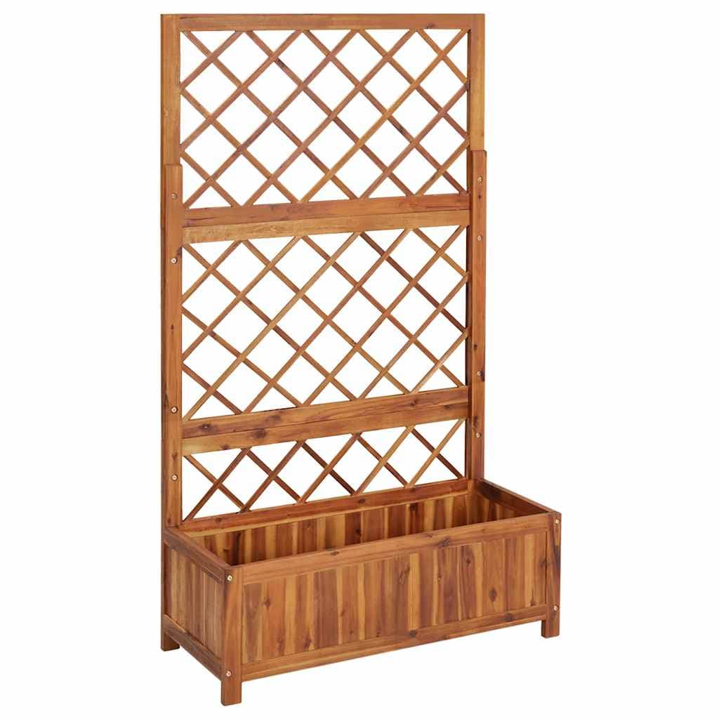 vidaXL Floreira com treliça 85x38x150 cm madeira de acácia maciça