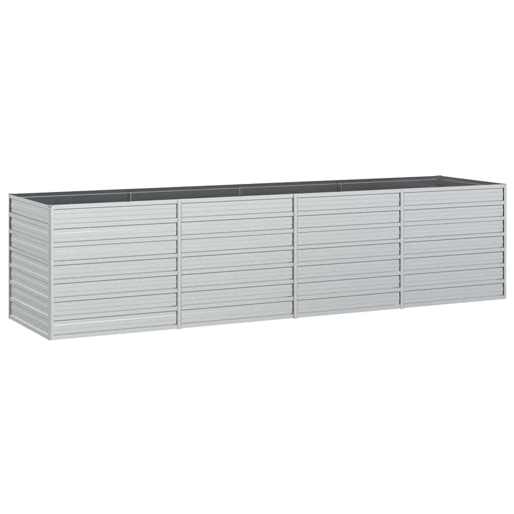 vidaXL Canteiro elevado de jardim 320x80x77cm aço galvanizado prateado