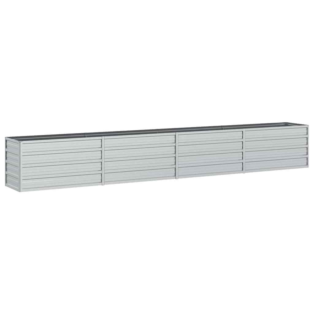 vidaXL Canteiro elevado de jardim 320x40x45cm aço galvanizado prateado